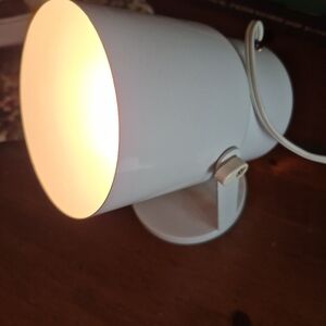 White Table Lamp with Blue Accent